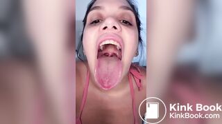 Girl's sexy long tongue 31