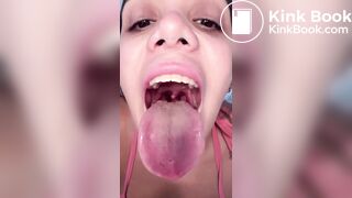 Girl's sexy long tongue 31