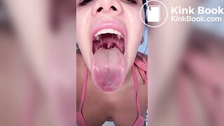 Girl's sexy long tongue 31