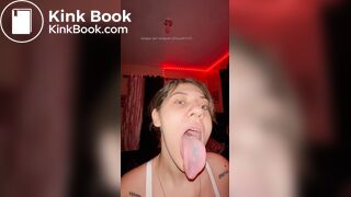 Girl's sexy long tongue 32