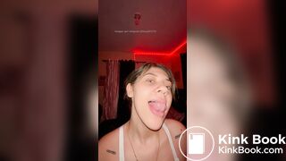Girl's sexy long tongue 32