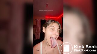 Girl's sexy long tongue 32