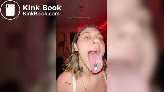 Girl's sexy long tongue 32