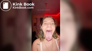 Girl's sexy long tongue 32
