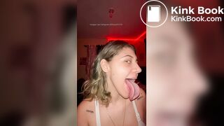 Girl's sexy long tongue 32