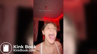 Girl's sexy long tongue 32