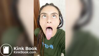 Girl's sexy long tongue 33