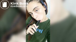 Girl's sexy long tongue 33