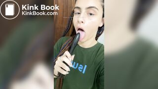 Girl's sexy long tongue 33