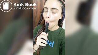 Girl's sexy long tongue 33