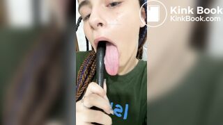 Girl's sexy long tongue 33