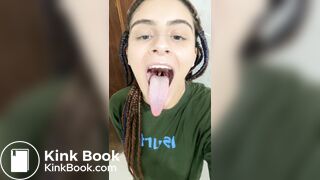 Girl's sexy long tongue 33