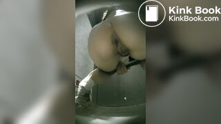 Drunk Chinese Girl Missing the Toilet
