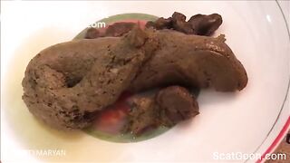Long snake on a plate