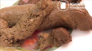 Long snake on a plate