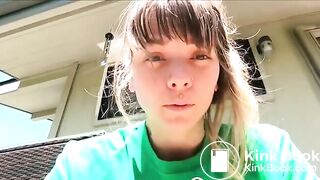 Curvy girl tales a shit outside