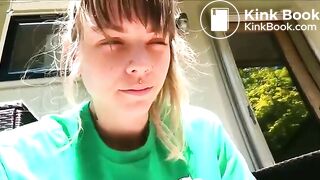 Curvy girl tales a shit outside