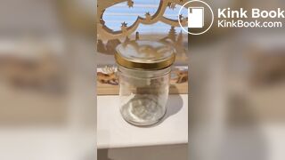 German girl dumps in a jar